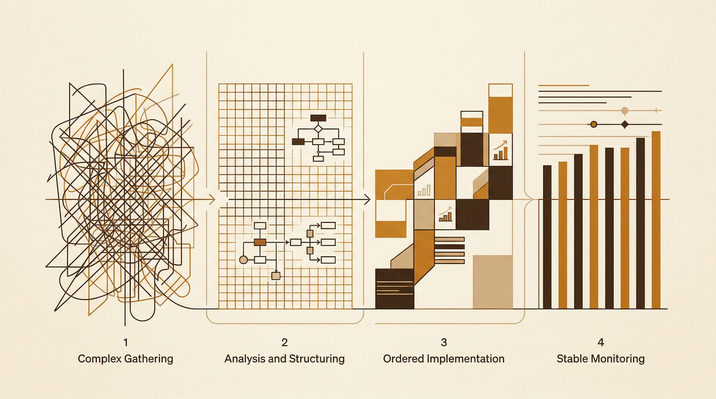 Dört aşamalı metodoloji diyagramı